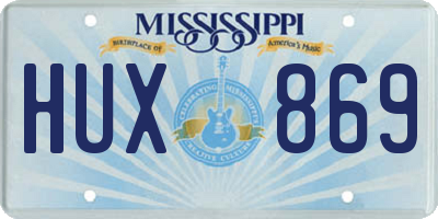 MS license plate HUX869