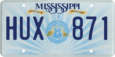 MS license plate HUX871