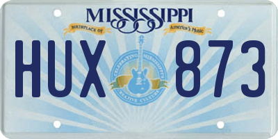 MS license plate HUX873