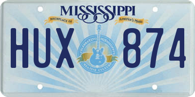 MS license plate HUX874