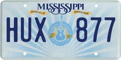 MS license plate HUX877