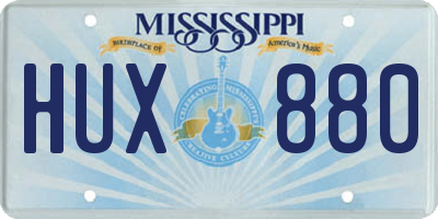 MS license plate HUX880