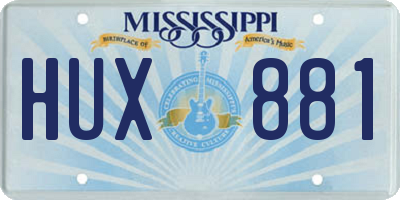MS license plate HUX881