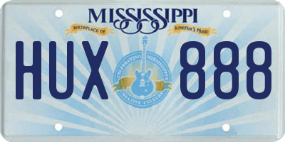 MS license plate HUX888