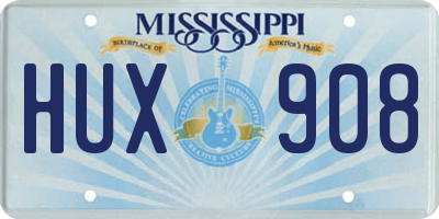 MS license plate HUX908