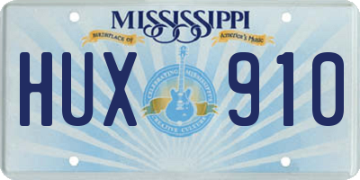 MS license plate HUX910