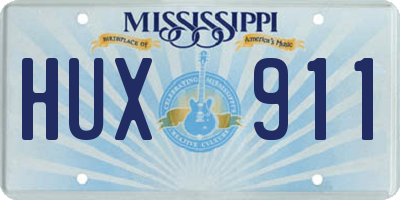 MS license plate HUX911