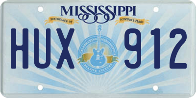 MS license plate HUX912