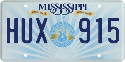 MS license plate HUX915