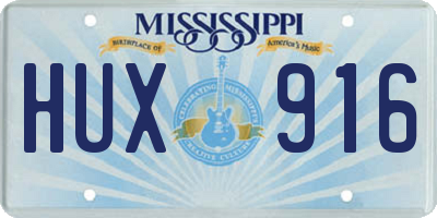 MS license plate HUX916