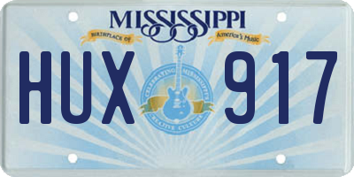 MS license plate HUX917