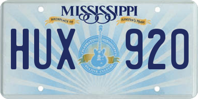 MS license plate HUX920