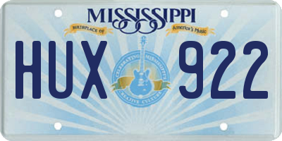 MS license plate HUX922
