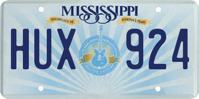 MS license plate HUX924