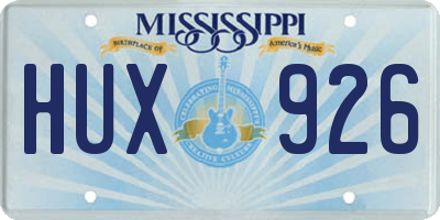 MS license plate HUX926