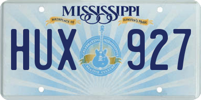 MS license plate HUX927