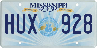 MS license plate HUX928