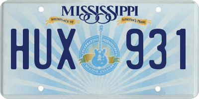 MS license plate HUX931