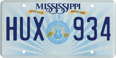 MS license plate HUX934