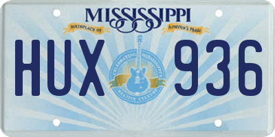 MS license plate HUX936