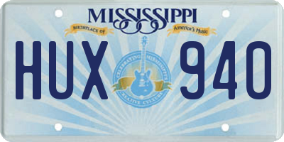 MS license plate HUX940