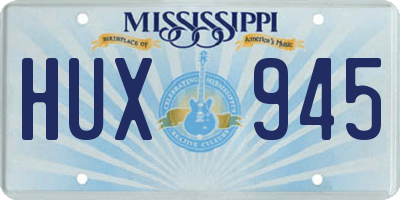 MS license plate HUX945