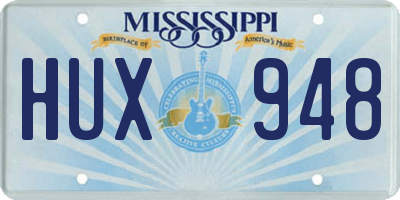 MS license plate HUX948