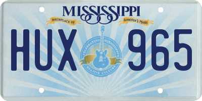 MS license plate HUX965