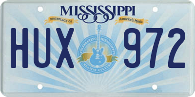 MS license plate HUX972