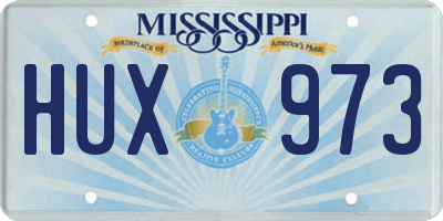 MS license plate HUX973