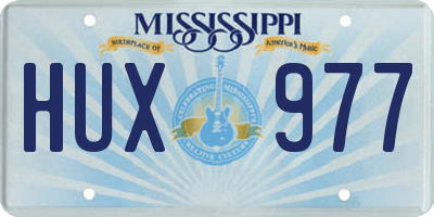 MS license plate HUX977