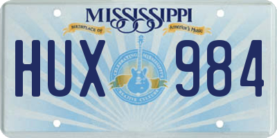 MS license plate HUX984