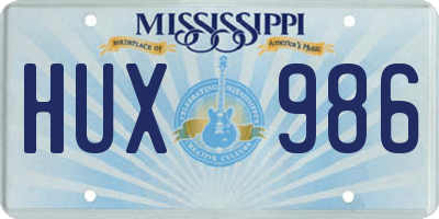 MS license plate HUX986