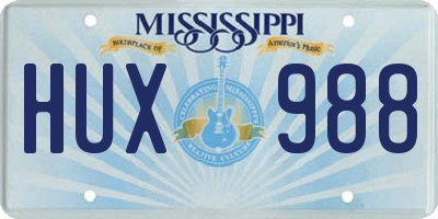 MS license plate HUX988