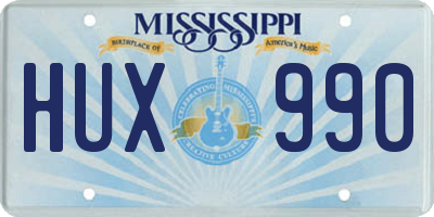 MS license plate HUX990