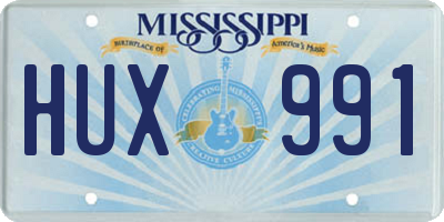 MS license plate HUX991