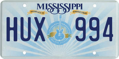 MS license plate HUX994