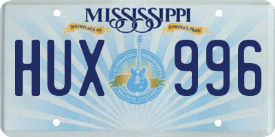 MS license plate HUX996
