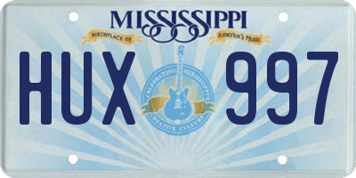 MS license plate HUX997