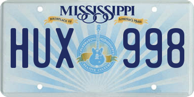 MS license plate HUX998