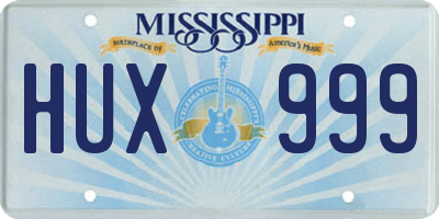 MS license plate HUX999