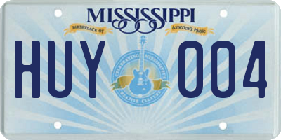 MS license plate HUY004