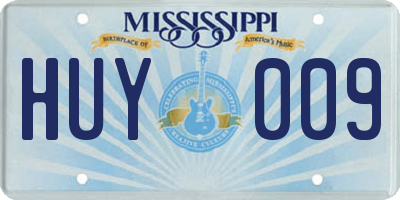 MS license plate HUY009