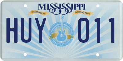 MS license plate HUY011