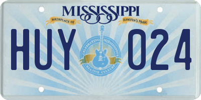 MS license plate HUY024