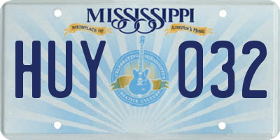 MS license plate HUY032