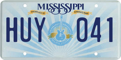 MS license plate HUY041