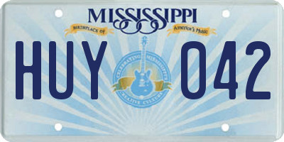 MS license plate HUY042