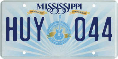 MS license plate HUY044