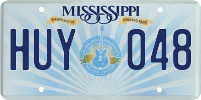 MS license plate HUY048